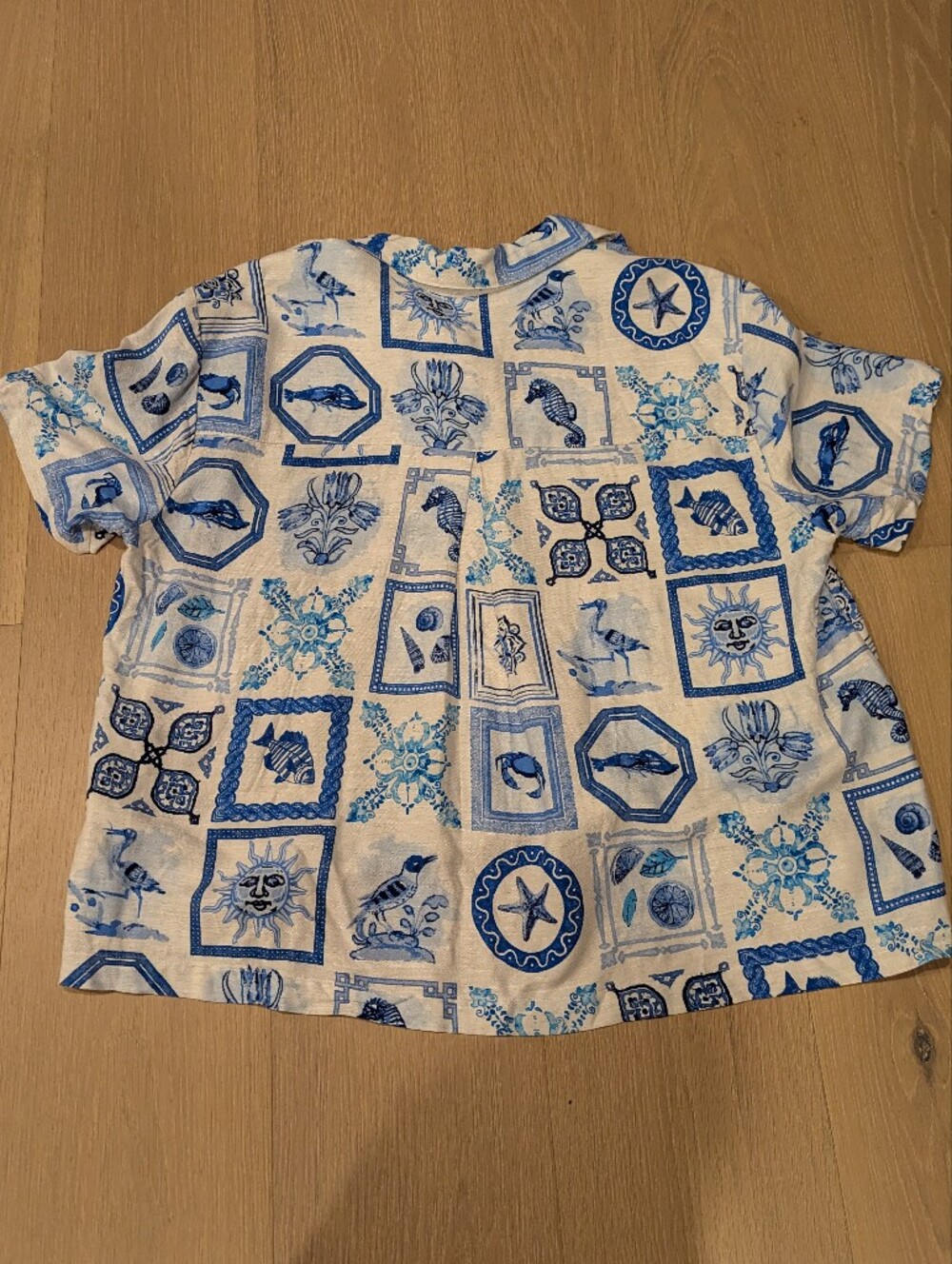 Blue and White Patterned Top - Picture 2 of 9